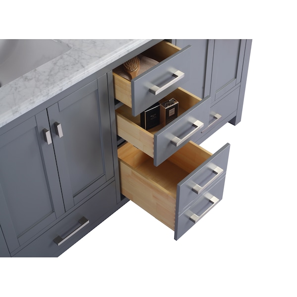 Wilson 60, Grey Cabinet & Black Wood Countertop